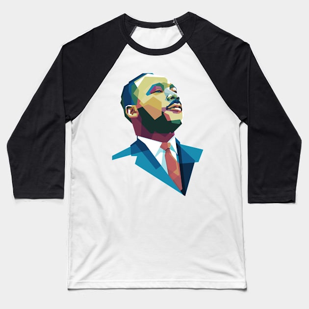 Martin Luther King Baseball T-Shirt by Alkahfsmart
